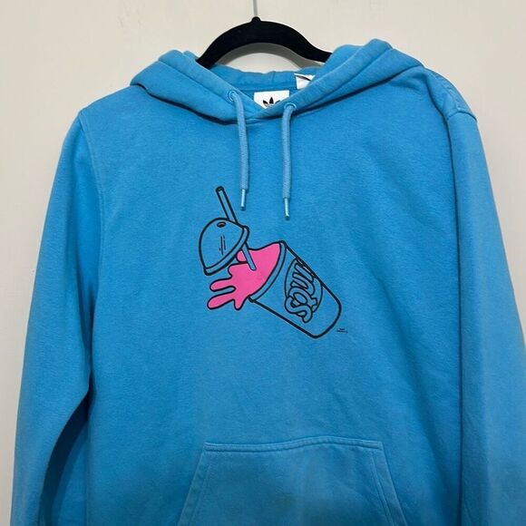 Adidas The Simpsons Collaboration Mens Blue Fleece Squishee Hoodie Size Medium - Picture 2 of 11